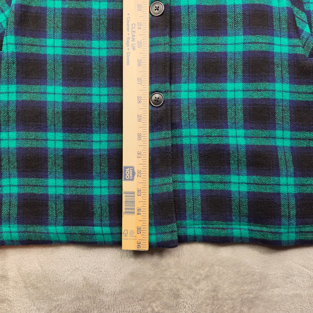 Torrid Women's 5X Plaid Flannel Shacket 100% Cotton Teal Black Shirt Jacket - Picture 10 of 12